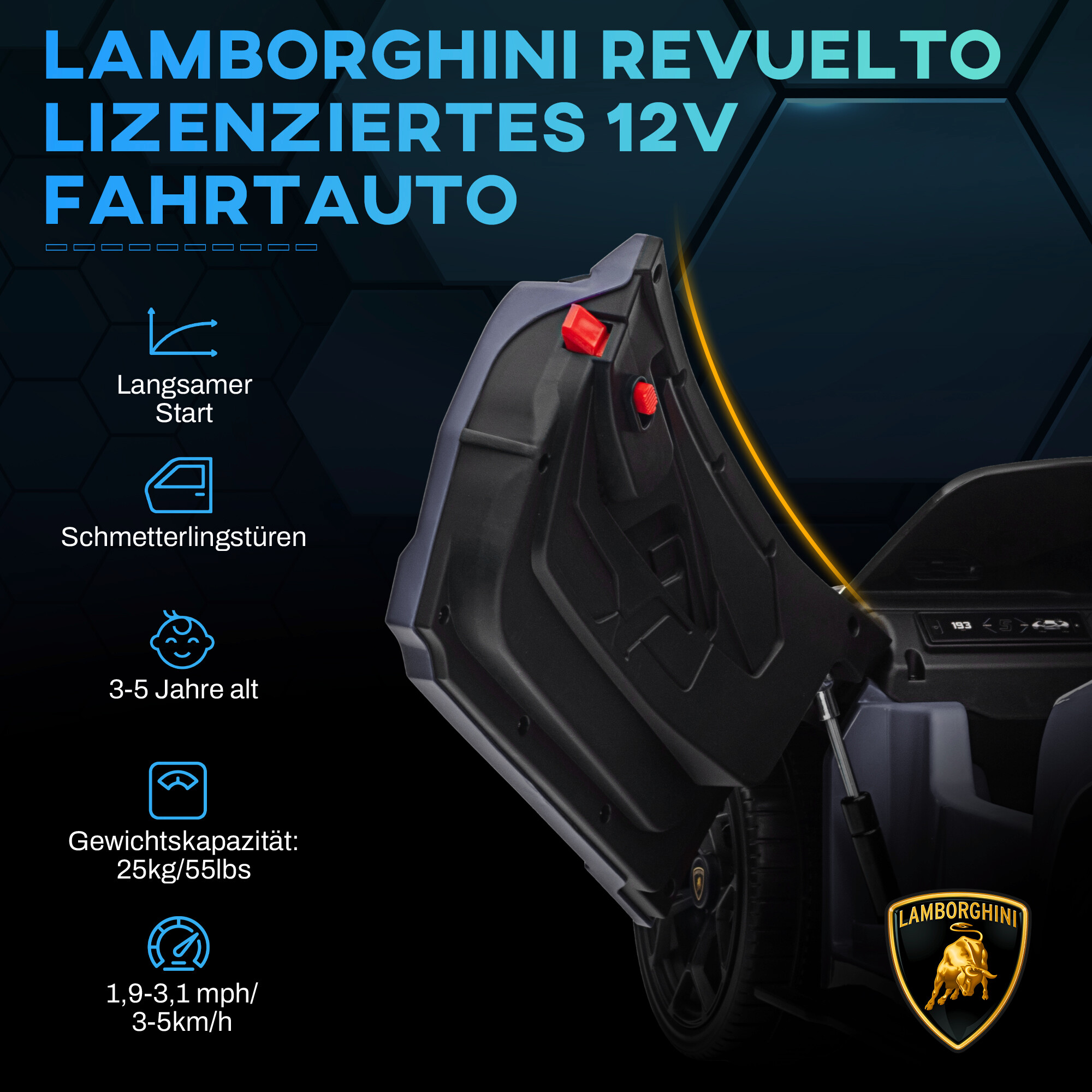 AIYAPLAY Kinder Elektroauto grau B/H/L: ca. 60x40x105 cm