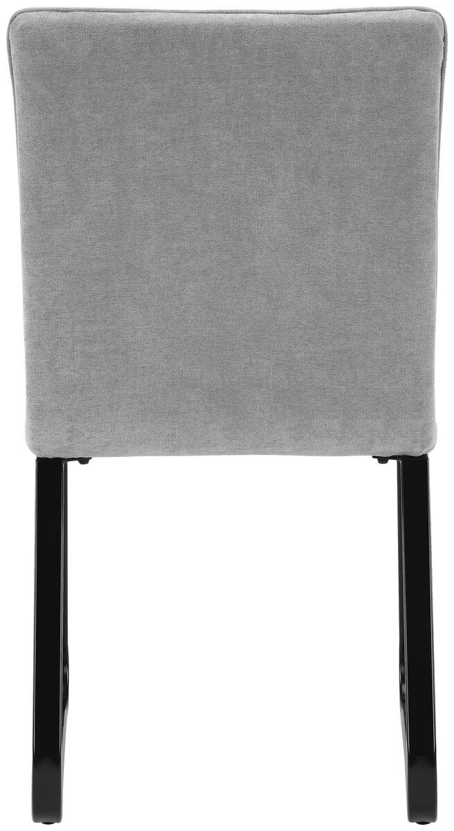 Stuhl TALEA 2er-Set hellgrau schwarz Webstoff Metall B/H/T: ca. 46x86x55 cm