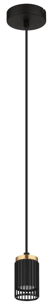 GLOBO Pendelleuchte mattschwarz Metall Aluminium H/D: ca. 120x10 cm GU10 1 Brennstellen