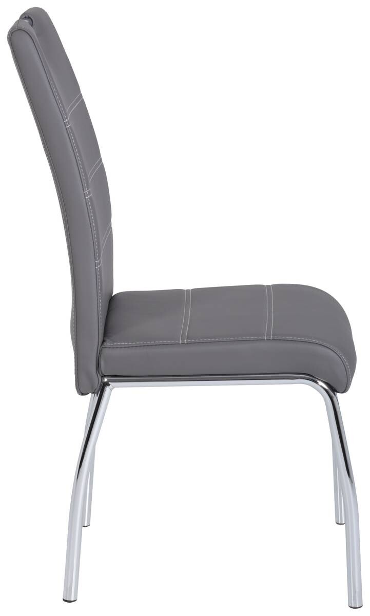 Stuhl Susi 4er Set grau Kunstleder B/H/T: ca. 44x98x61 cm