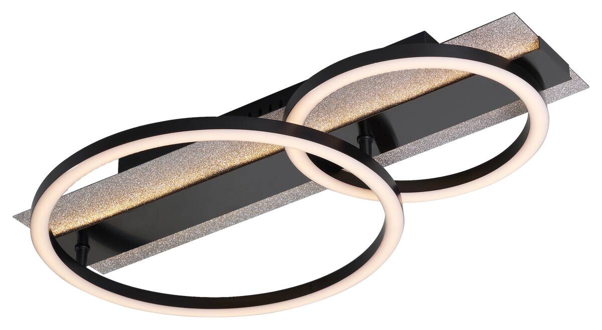 POCOline LED-Deckenleuchte Arietty schwarz Metall Kunststoff B/H/L: ca. 30x8,5x48 cm