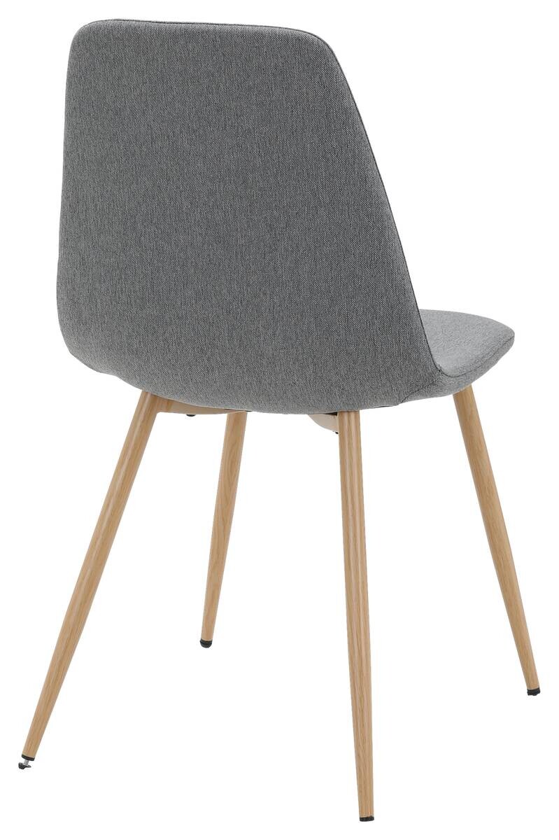 Stuhl Pia grau buche Microfaser Metall