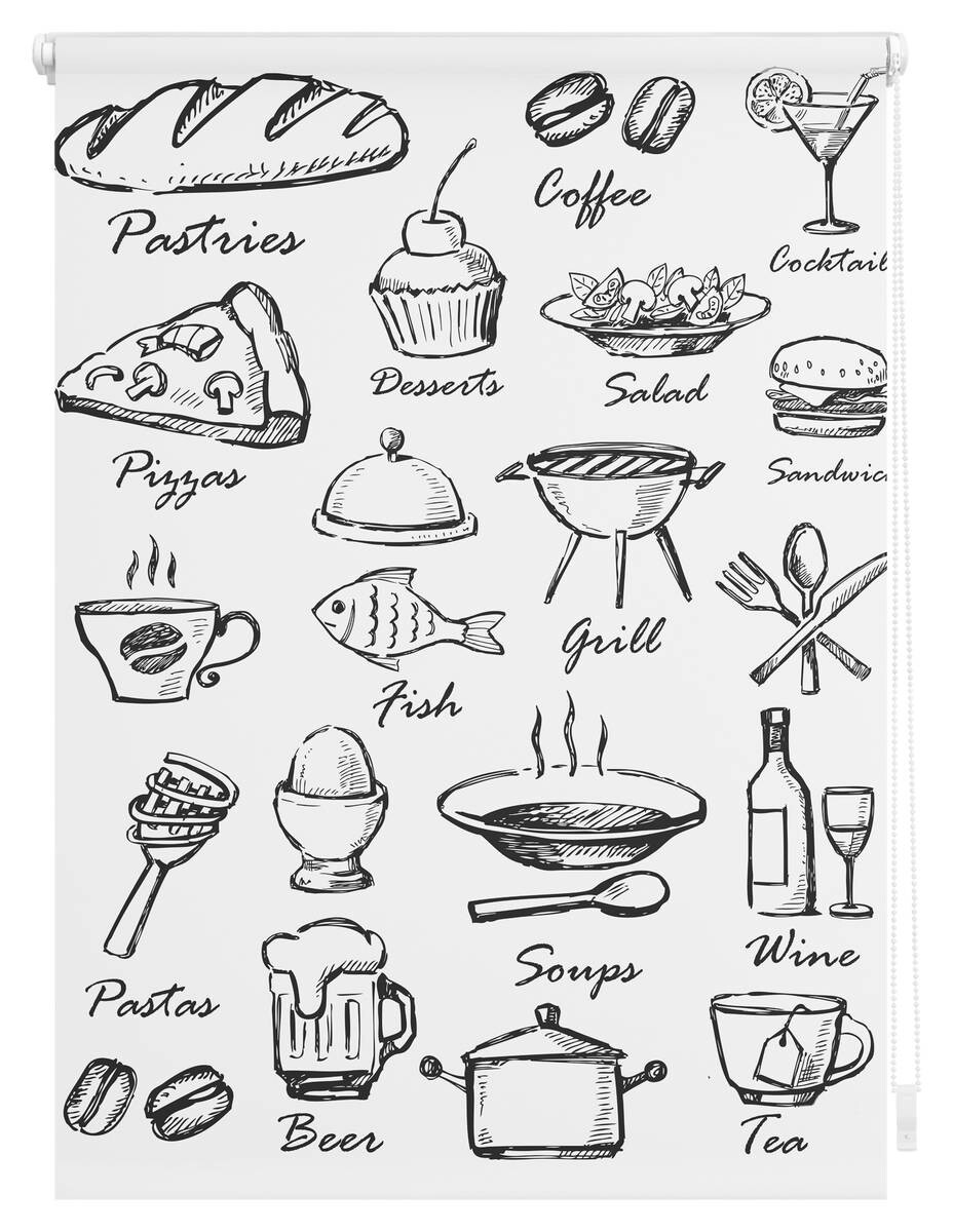 LICHTBLICK Rollo Menü schwarz B/L: ca. 120x150 cm