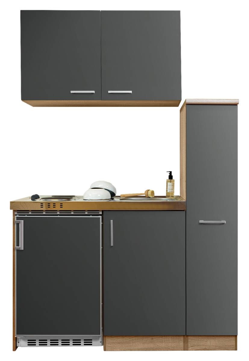 Respekta Miniküche 130 grau matt B/H/T: ca. 130x200x60 cm