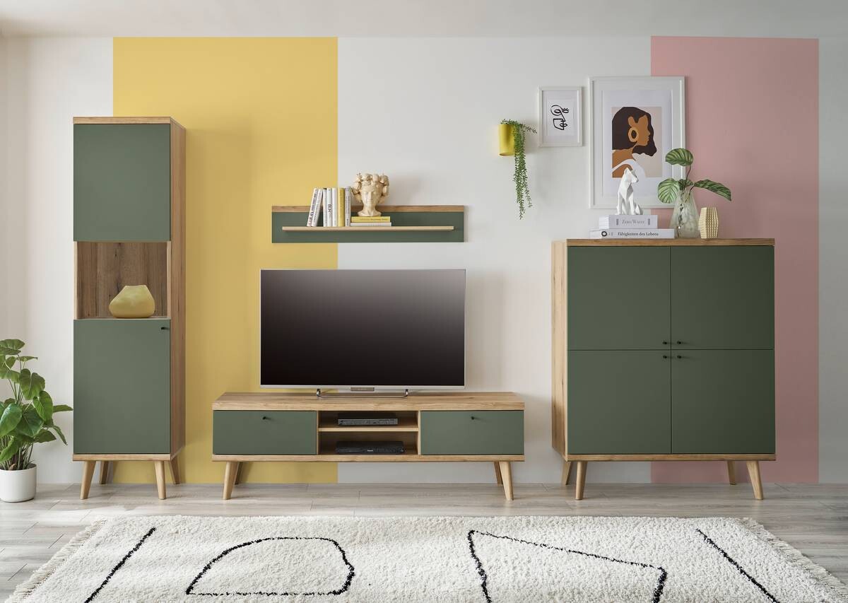 Vitrine Alva Eiche Evoke Coast Nachbildung salbei B/H/T: ca. 50x197x40 cm Vitrine Alva Eiche Evoke Coast Nachbildung salbei B/H/T: ca. 50x197x40 cm