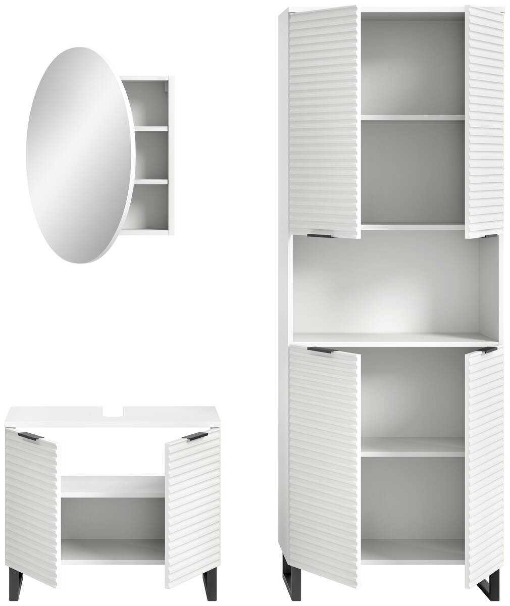 Badblock Riff weiß B/H/T: ca. 155x193x34 cm