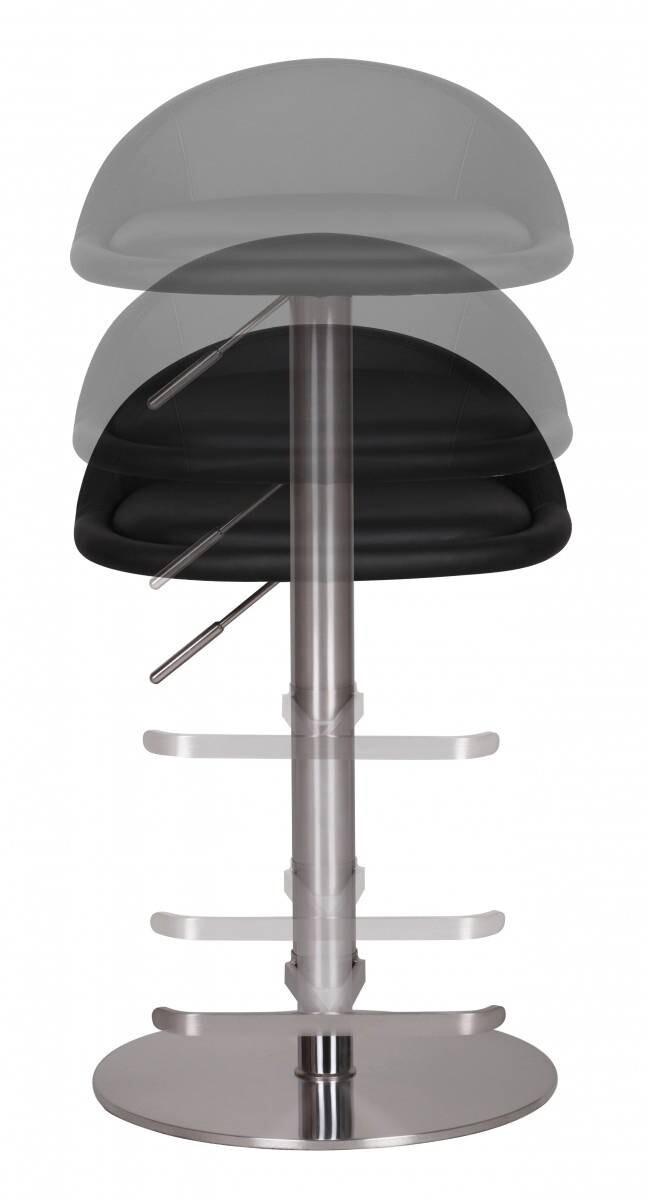 Barhocker schwarz Edelstahl Kunstleder Edelstahl Kunstleder Edelstahl B/H/T: ca. 36x65x37 cm