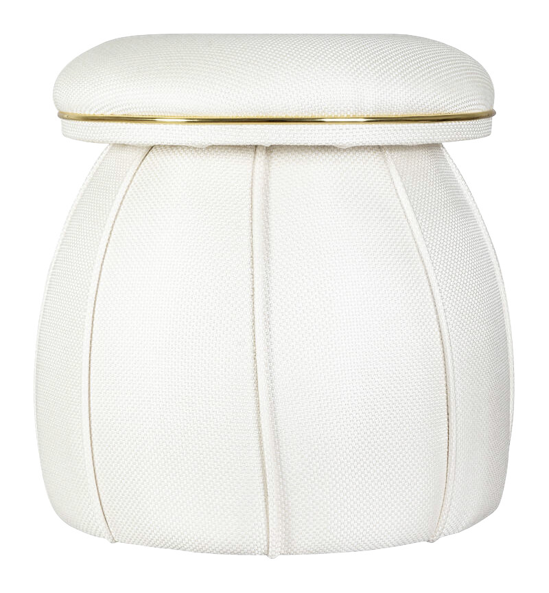 360 Living Hocker Corin 120 elfenbein gold H/D: ca. 51,5x51,5 cm