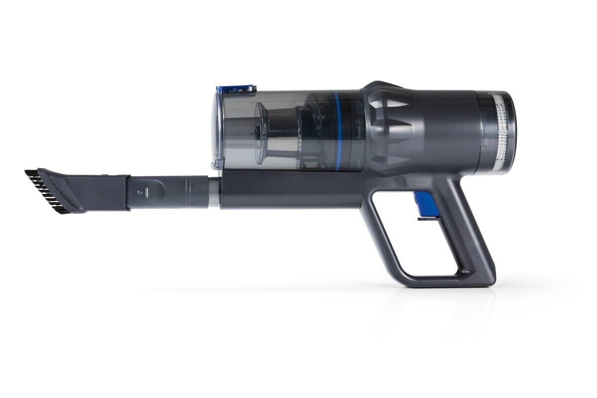 CLEANmaxx Akku-Staubsauger blau grau B/H/L: ca. 18,1x24,5x39,5 cm