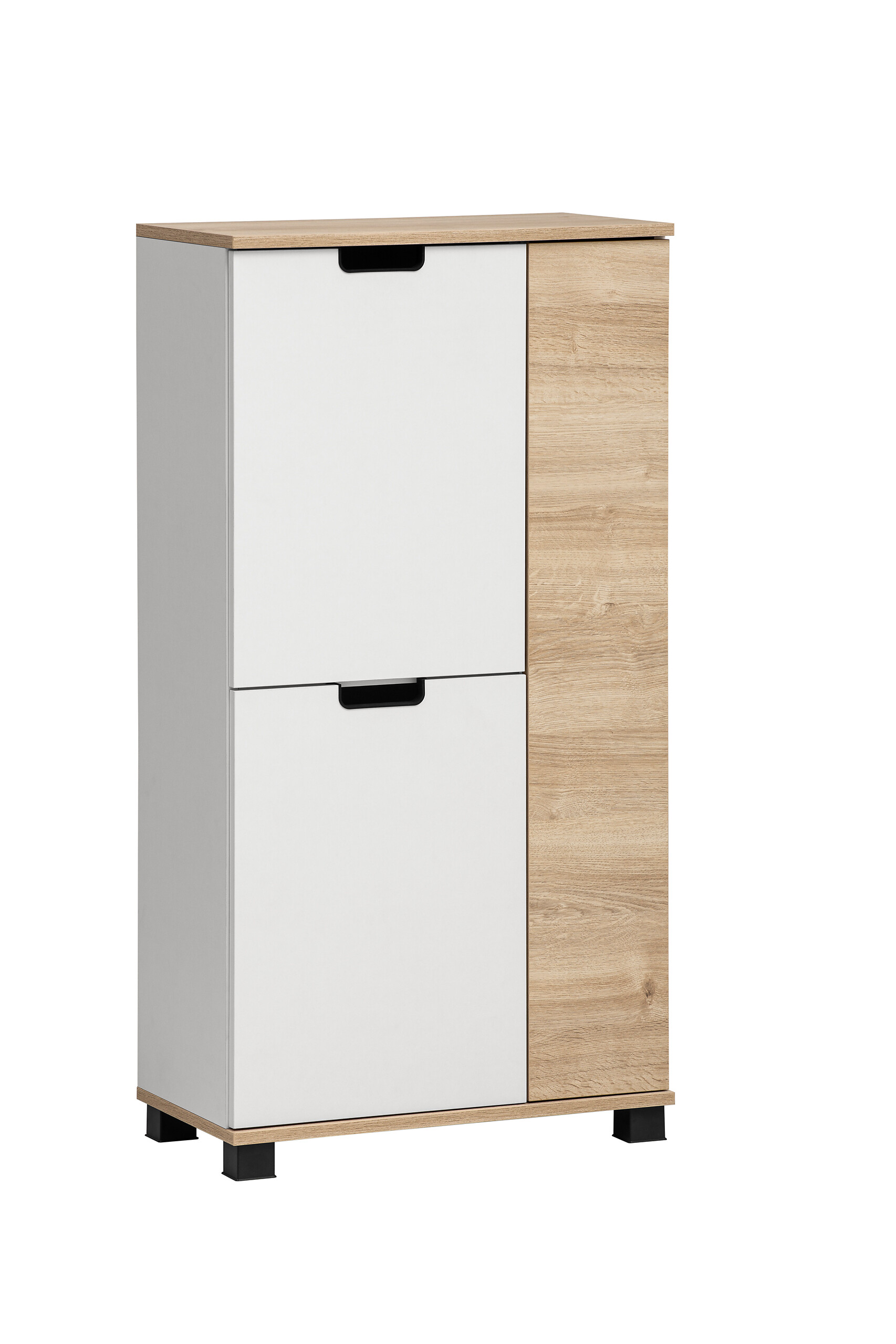 Highboard Emmik weiß matt Eiche Eiche weiß Nachbildung B/H/T: ca. 59,8x116,9x32,6 cm