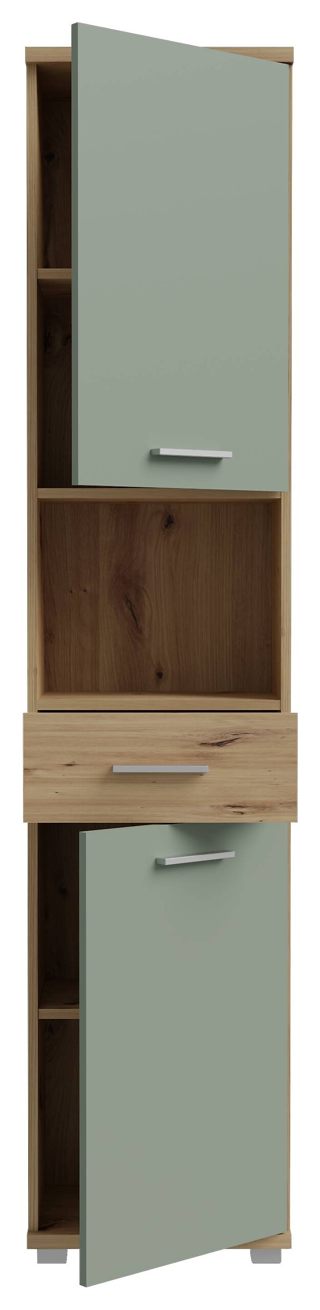 Hochschrank Eiche Artisan Nachbildung salbei B/H/T: ca. 40x184x29 cm