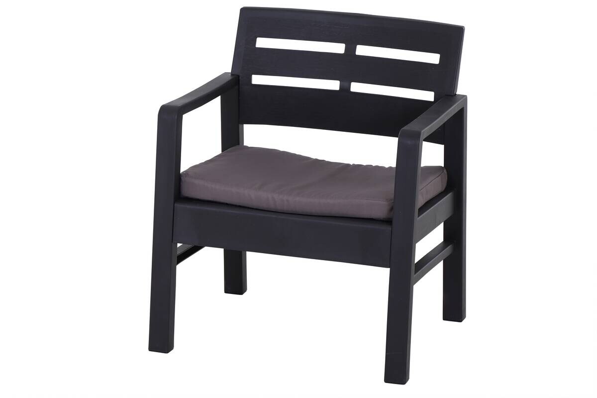 ProGarden Gartensitzgruppe Java anthrazit Kunststoff B/H/L: ca. 54x82x61 cm