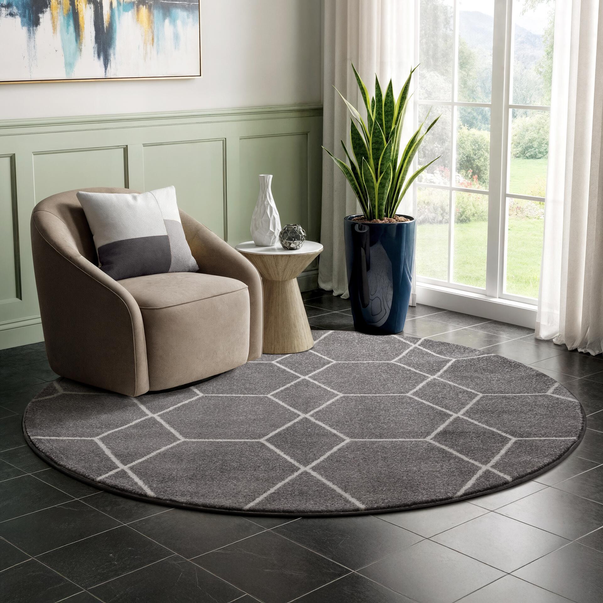 Sanat Teppich Trellis grau B/L: ca. 150x150 cm