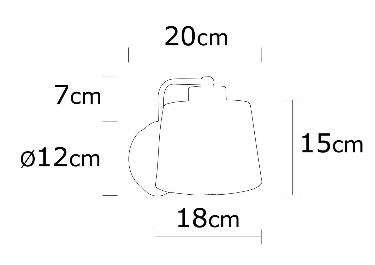 Opviq Wandleuchte schwarz Metall Glas B/H/L: ca. 18x19x18 cm E27 1 Brennstellen