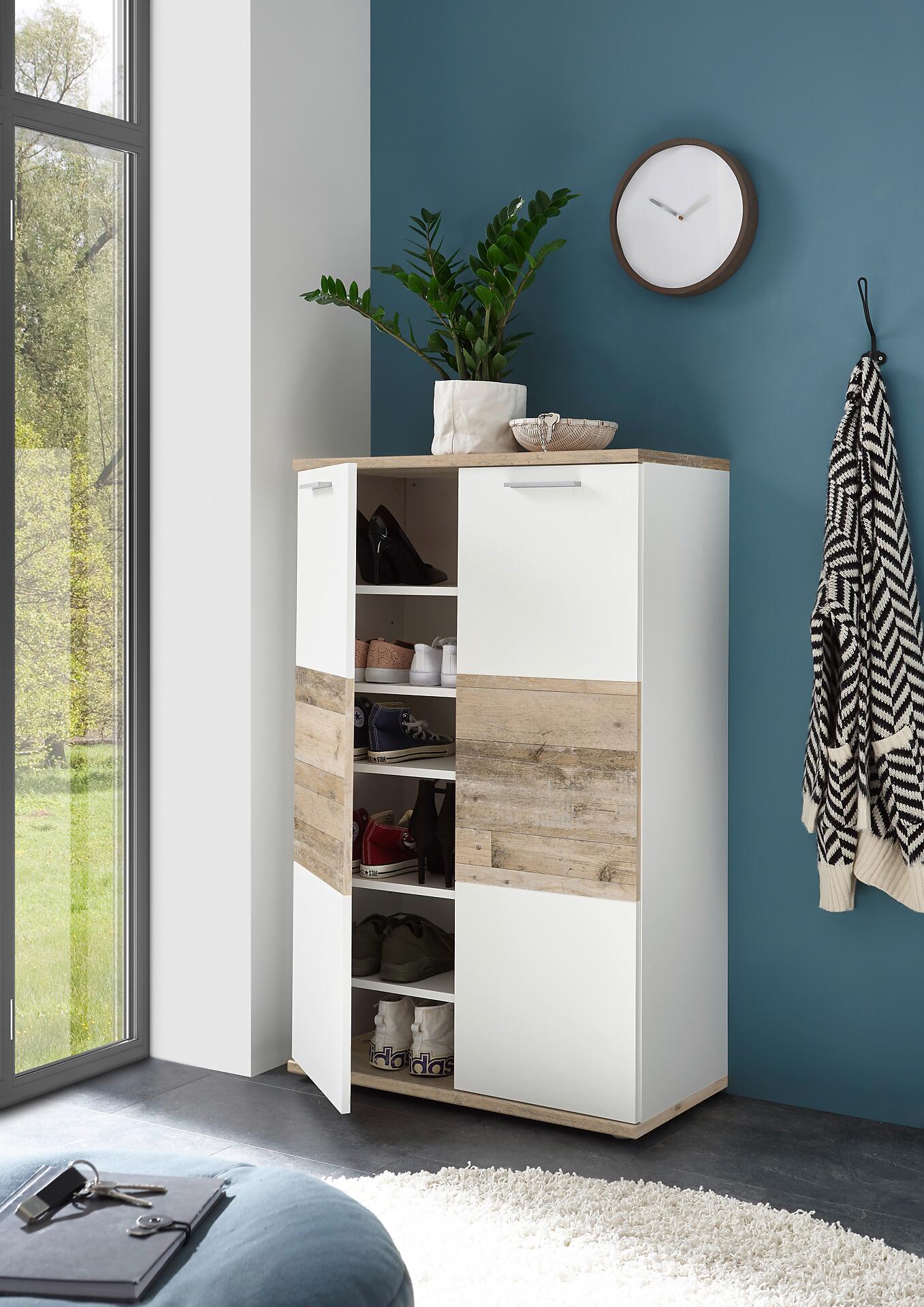 Kommode Hugo weiß Old Wood hell Nachbildung B/H/T: ca. 77x122x38 cm