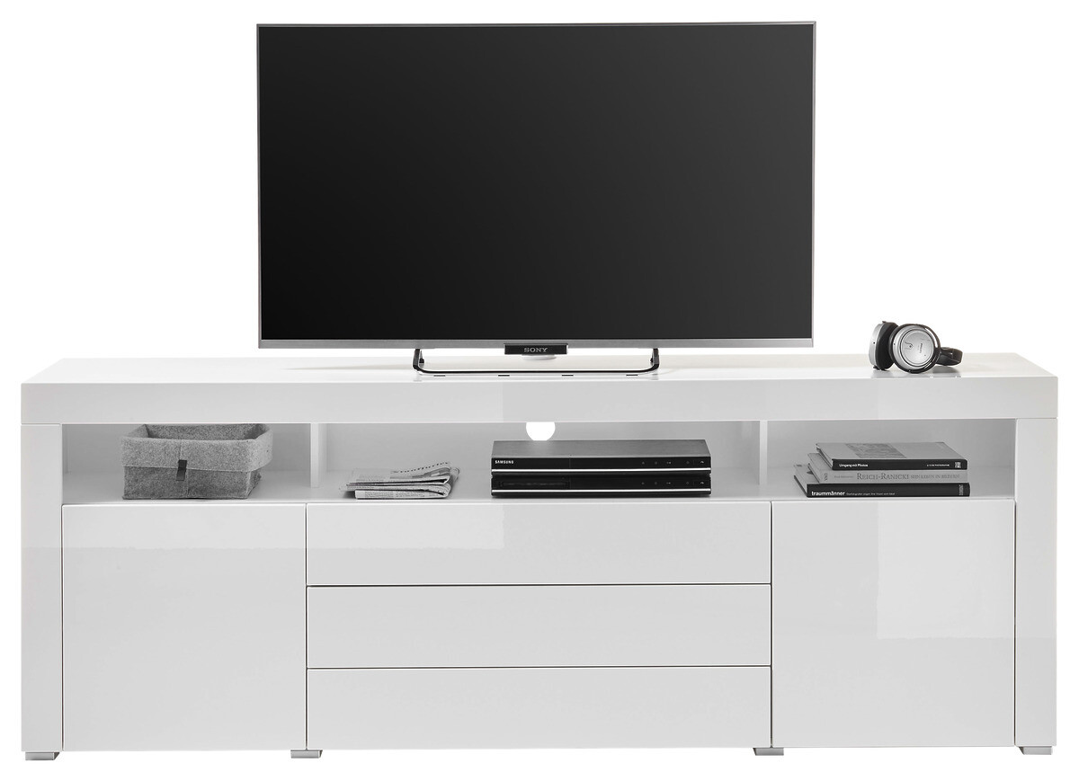 TV-Highboard Goal weiß Hochglanz B/H/T: ca. 200x74x44 cm