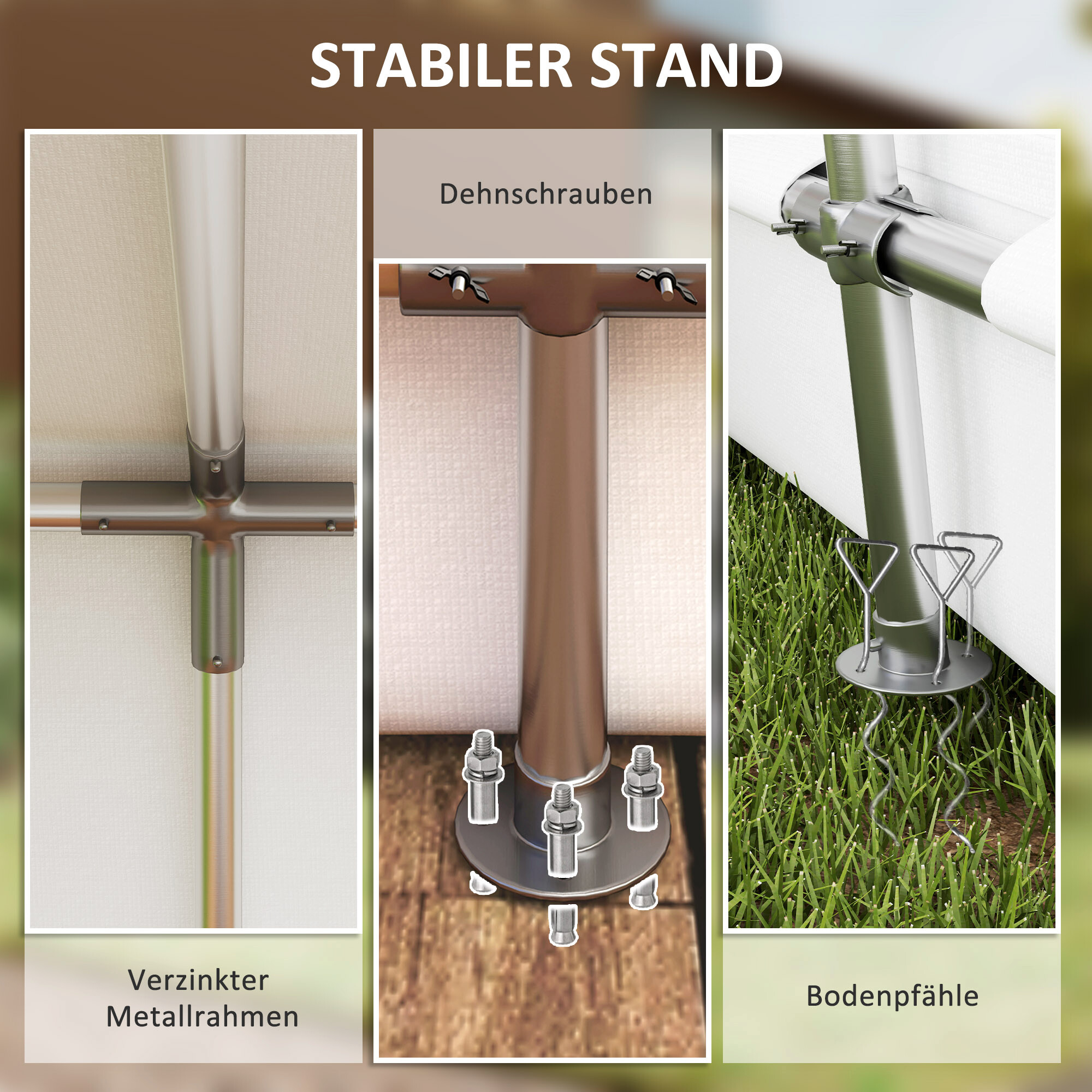 Outsunny Gerätezelt hellgrau Kunststoff B/H/L: ca. 300x255x447 cm