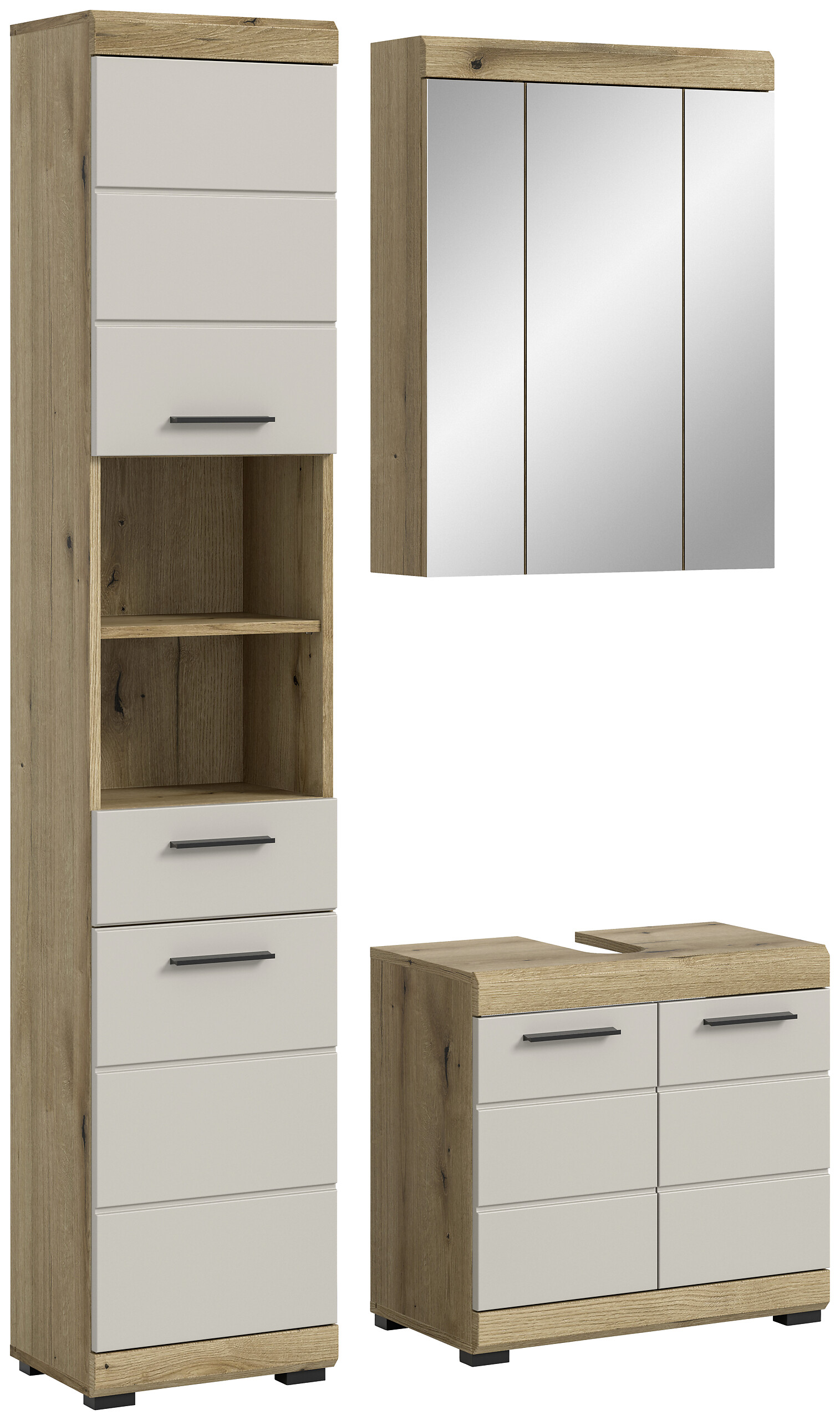 Badezimmer-Set Scout Evoke Oak Nachbildung Kaschmirgrau Nachbildung B/H/T: ca. 112x191x34 cm