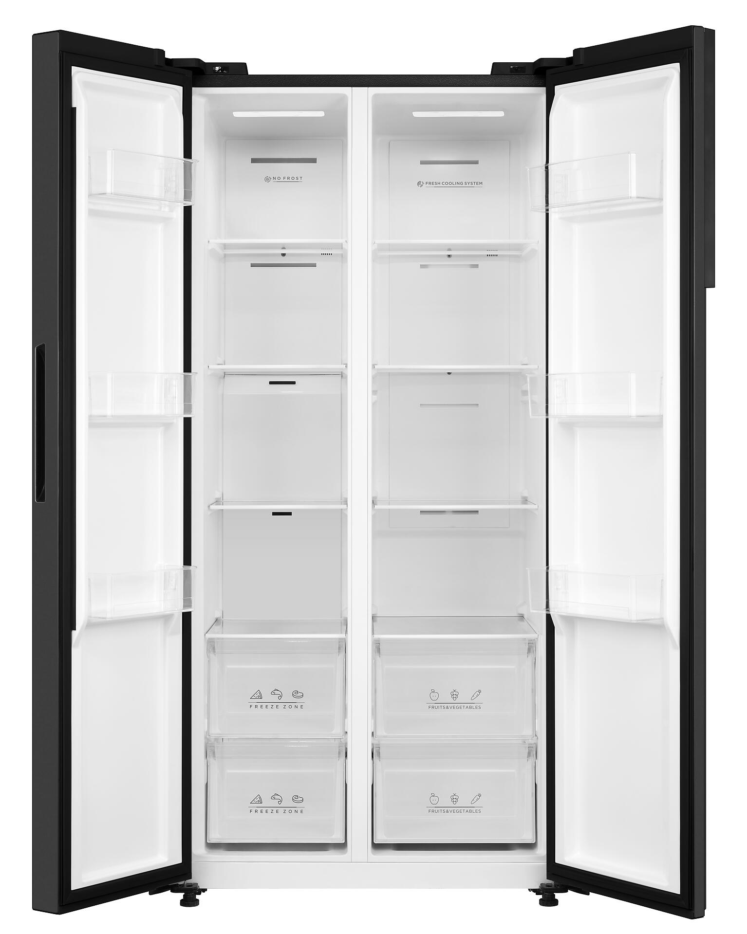 POCOline Side-by-Side SBS179-460EWDNF schwarz B/H/T: ca. 83,5x177,5x63,5 cm