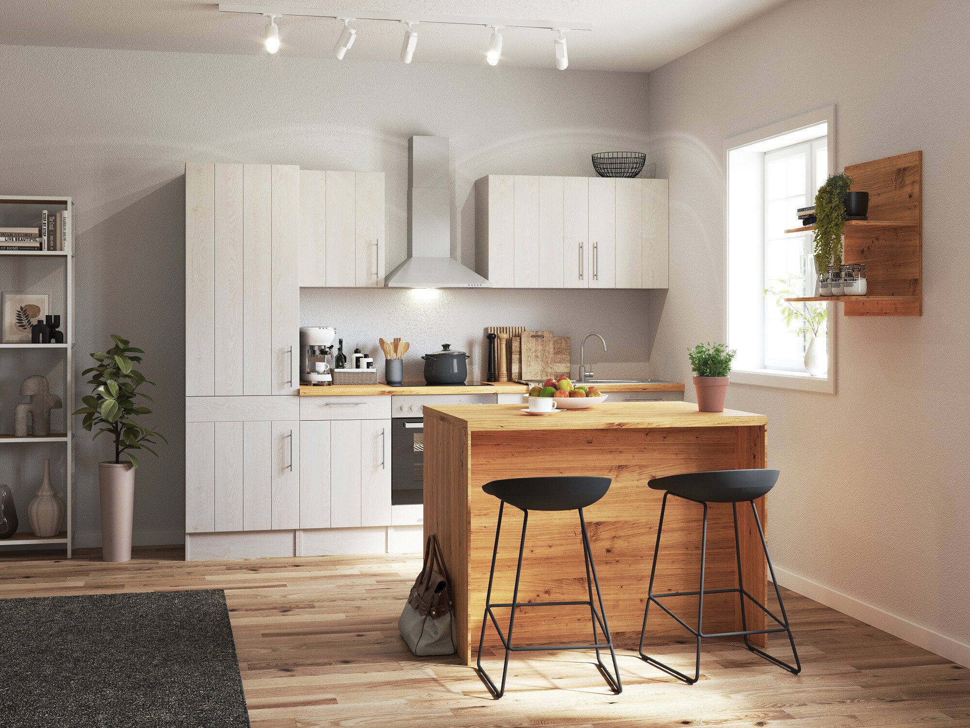 Respekta Inselküche Anton Eiche Wildeiche Nachbildung B/H/T: ca. 280x211x60 cm Respekta Inselküche Anton Eiche Wildeiche Nachbildung B/H/T: ca. 280x211x60 cm