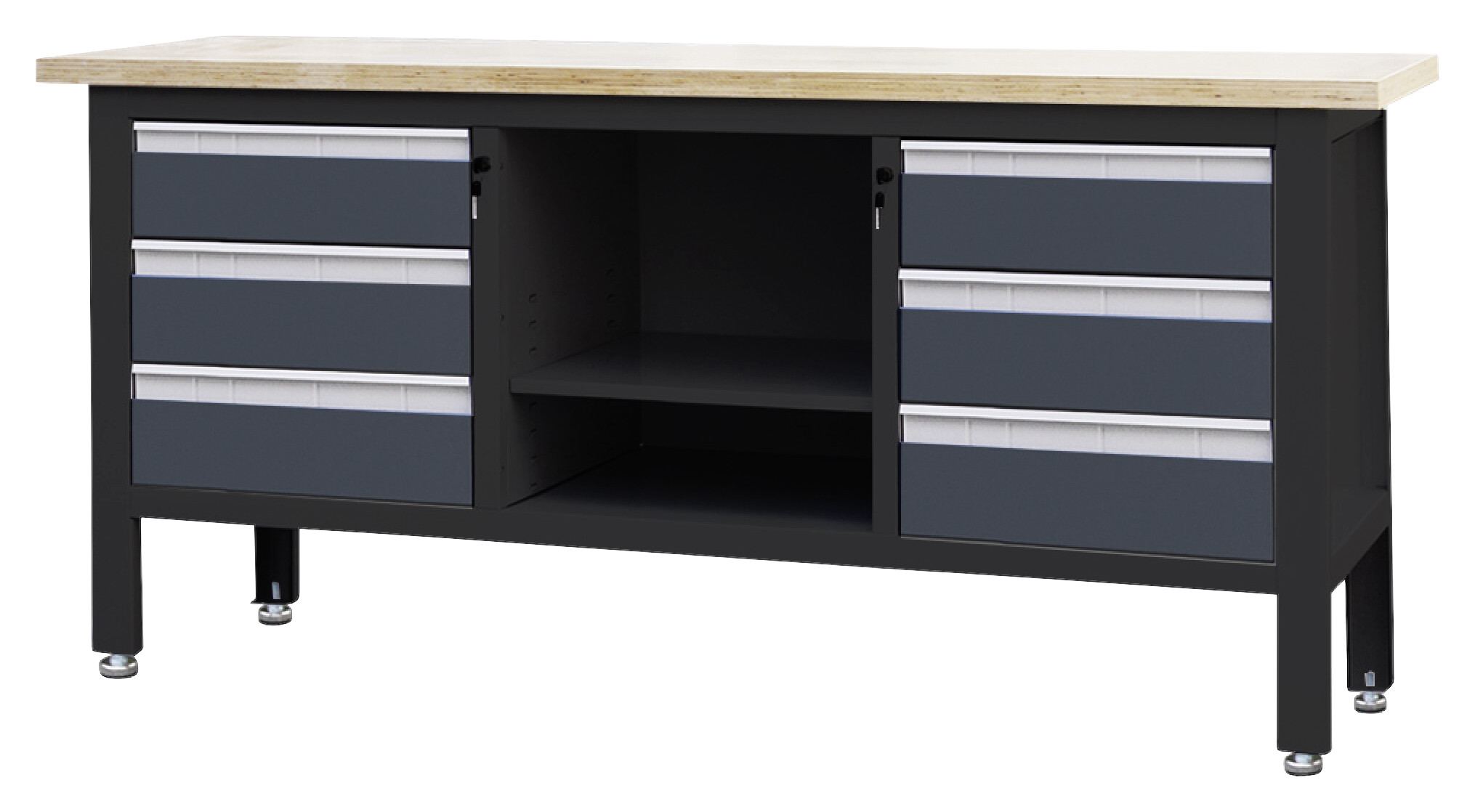 Feistos Werkbank Heros schwarz Stahl B/H/L: ca. 169x87x60 cm