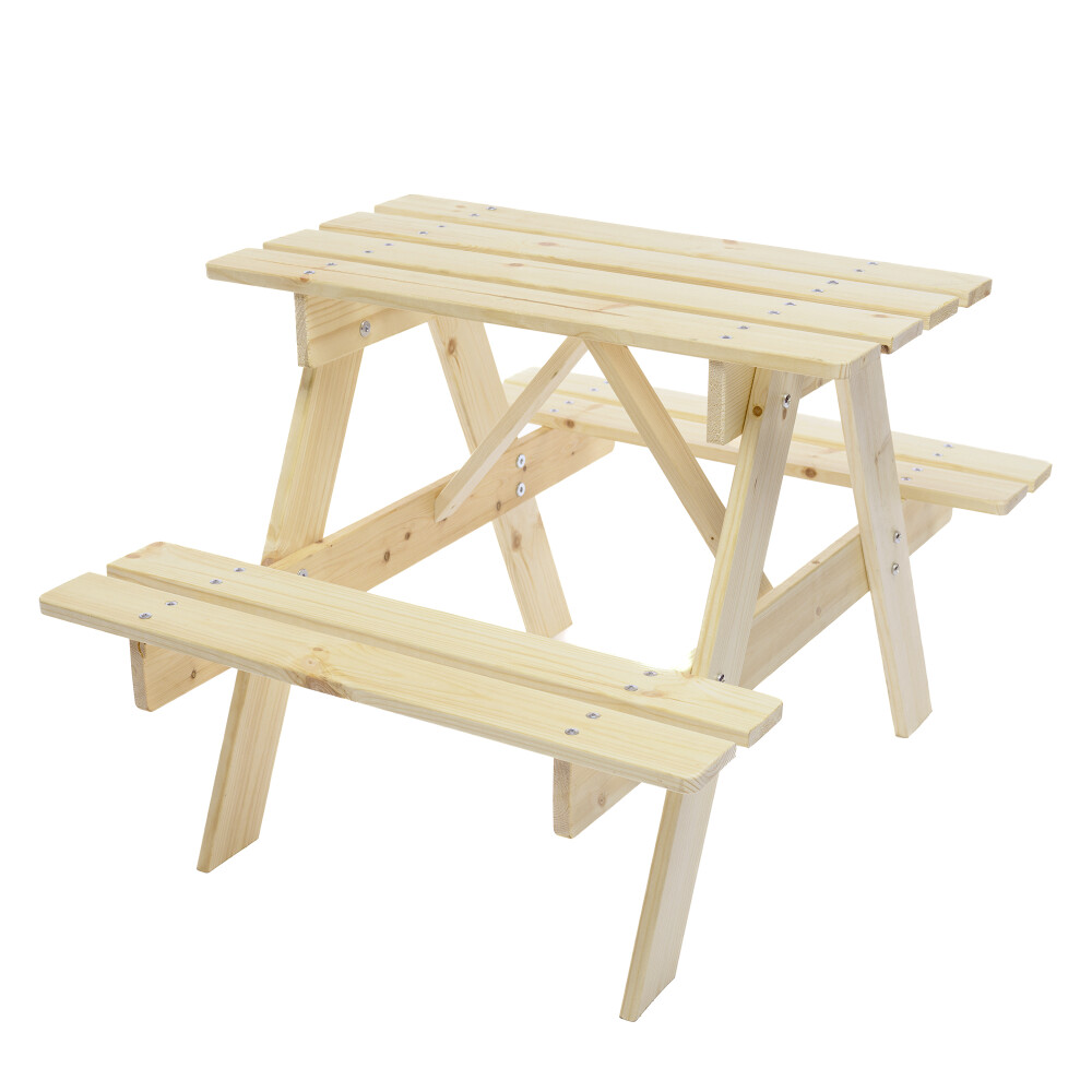 Timbela Kindersitzgarnitur M012 natur Holz B/H/L: ca. 60x50x81 cm