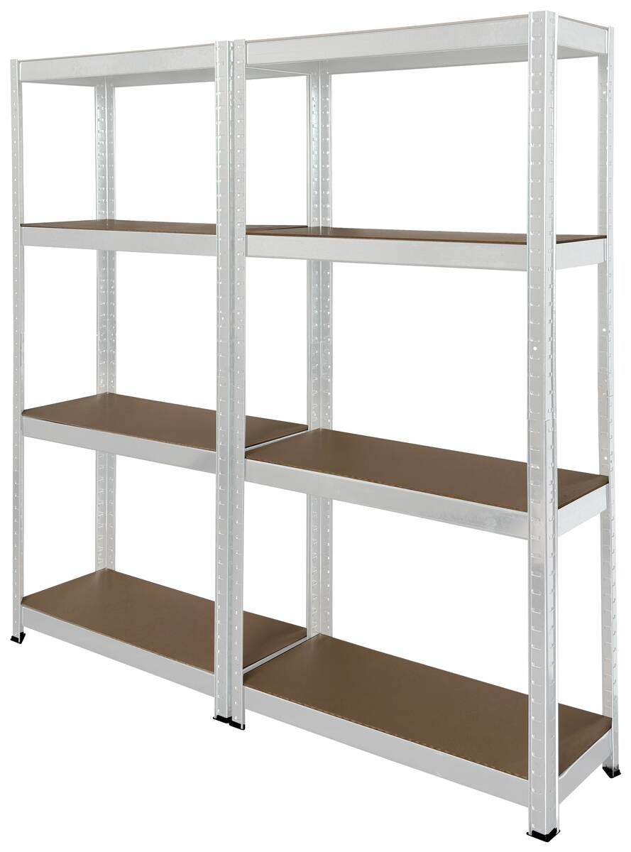 Schwerlaststeckregal 2er-Set weiß B/H/T: ca. 160x160x40 cm