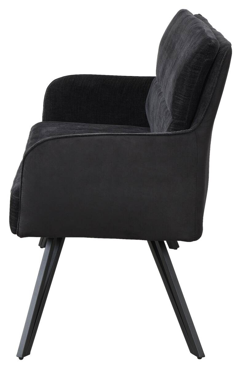 Sitzbank TINO schwarz Metall Microfaser B/H/T: ca. 160x94x67 cm