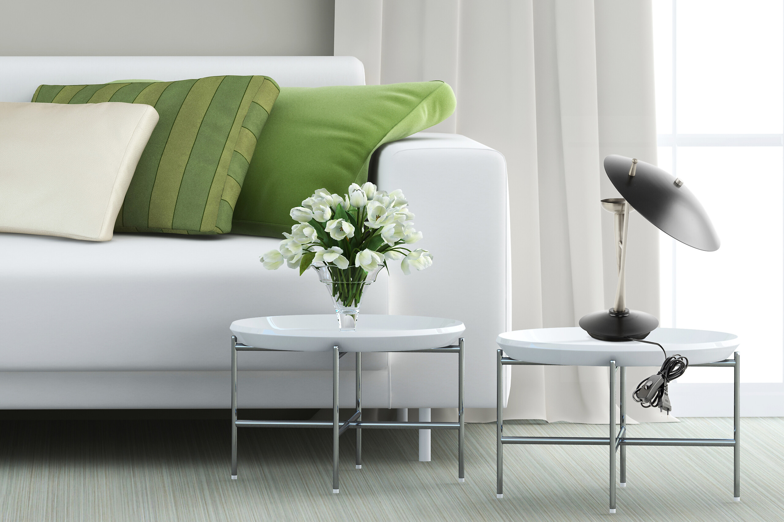 Kayoom Tischleuchte Tischleuchte_Flyer 125 silber schwarz Eisen B/H/T: ca. 36x50x36 cm E27 1 Brennstellen