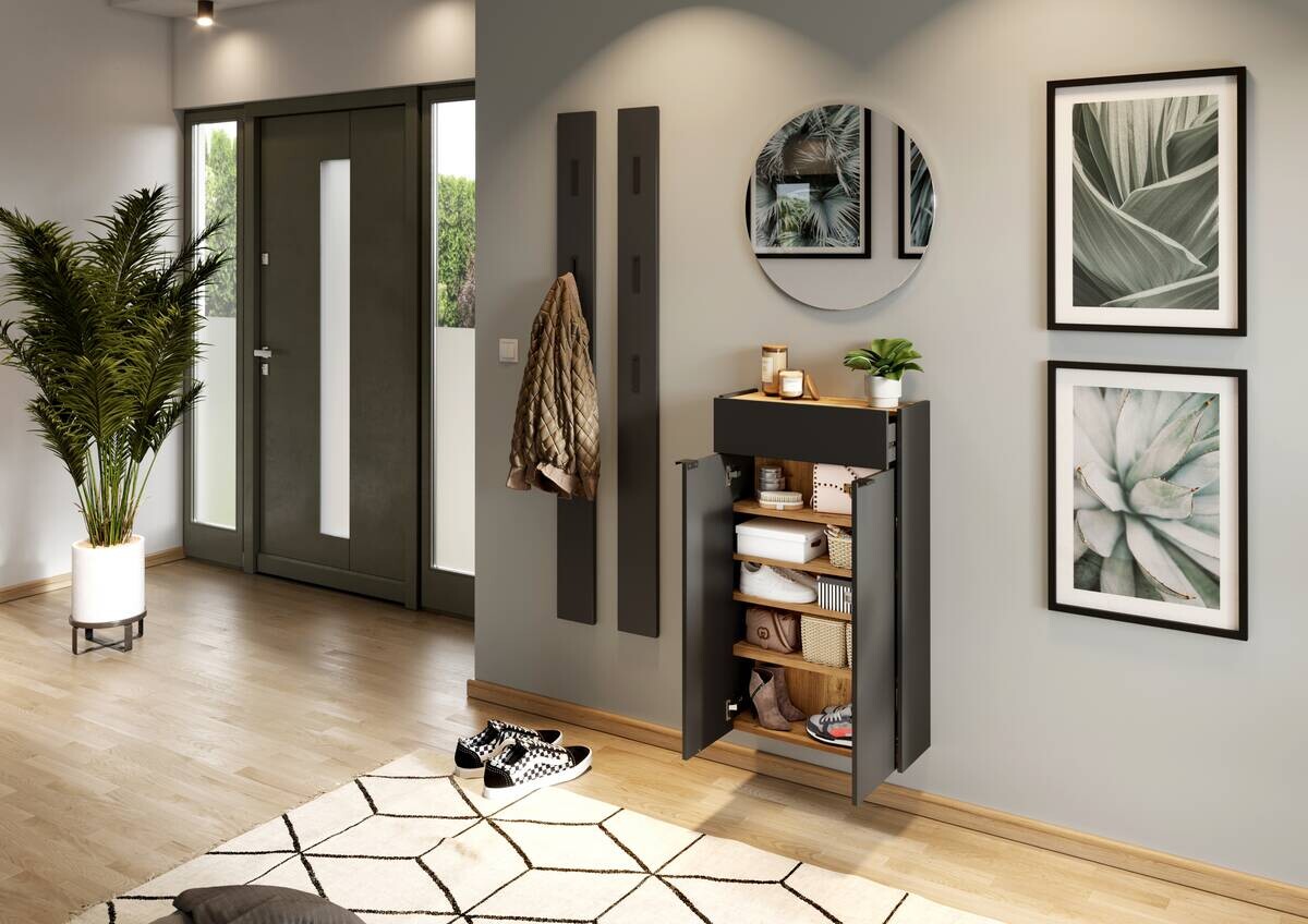 Mehrzweckschrank 1397-549 Graphit Optik Eiche Navarra Nachbildung B/H/T: ca. 56x97x22 cm