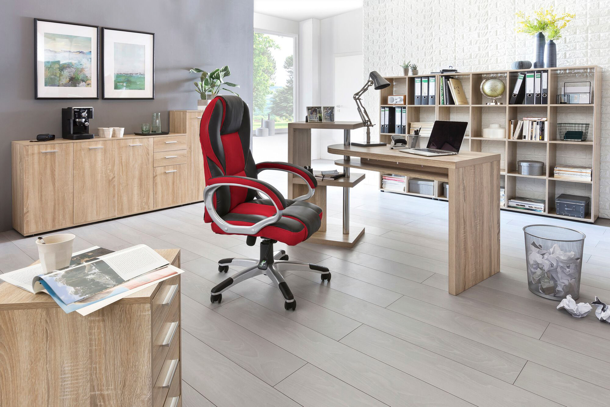 Rollcontainer braun Spanplatte B/H/T: ca. 33x63x63 cm