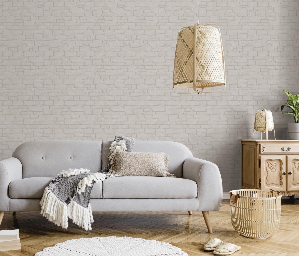 Vliestapete Steinoptik beige B/L: ca. 53x1005 cm