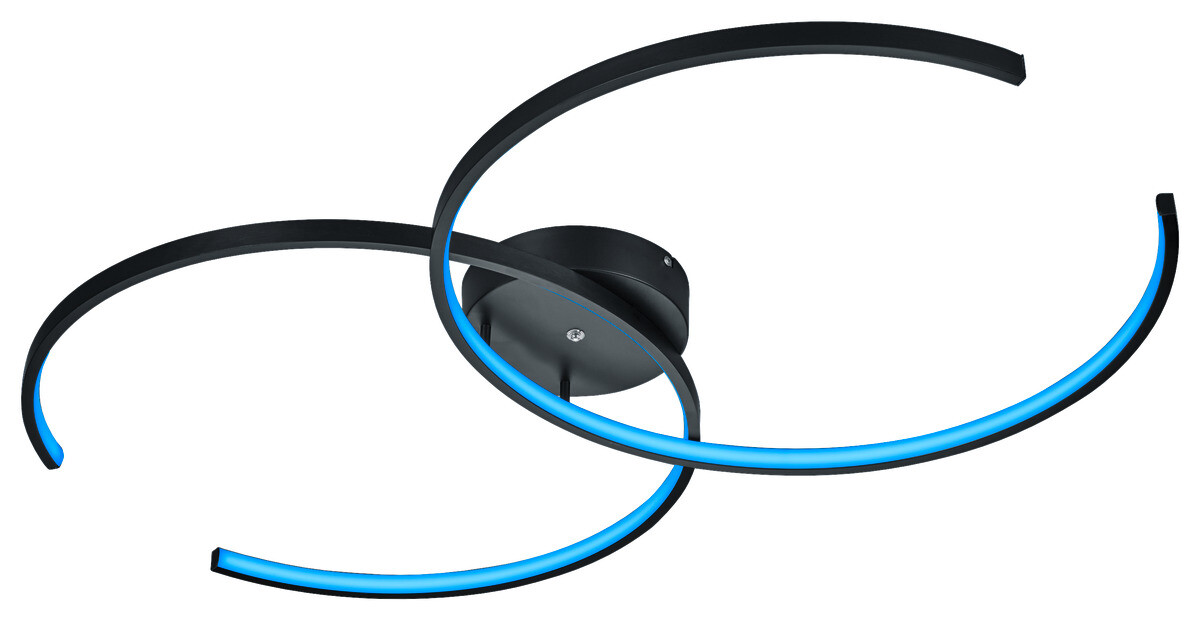 TRIO Deckenleuchte Citizen schwarz Metall B/H/T: ca. 94x8x55 cm 2 Brennstellen