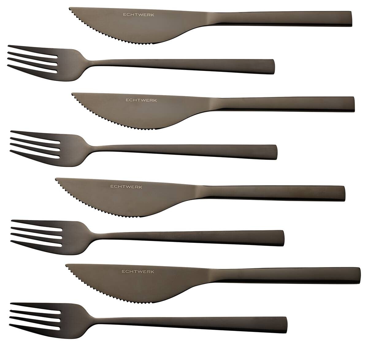ECHTWERK Besteckset schwarz Edelstahl 8 tlg.
