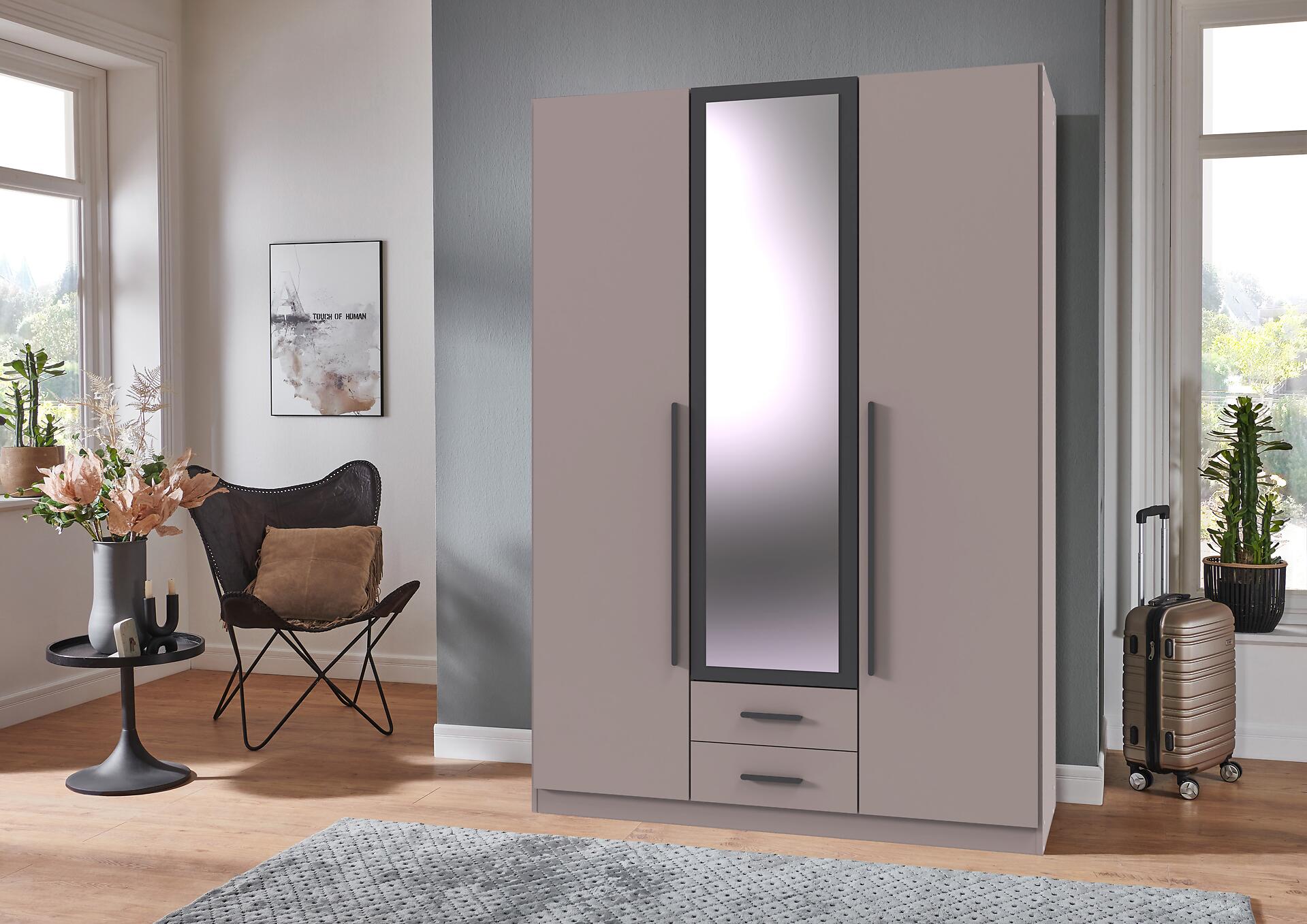 Kleiderschrank Marburg Sahara grau B/H/T: ca. 135x198x58 cm Kleiderschrank Marburg Sahara grau B/H/T: ca. 135x198x58 cm