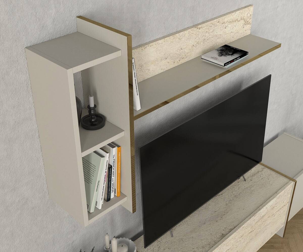 Wohnwand Veyron beige B/H/T: ca. 180x45x32 cm