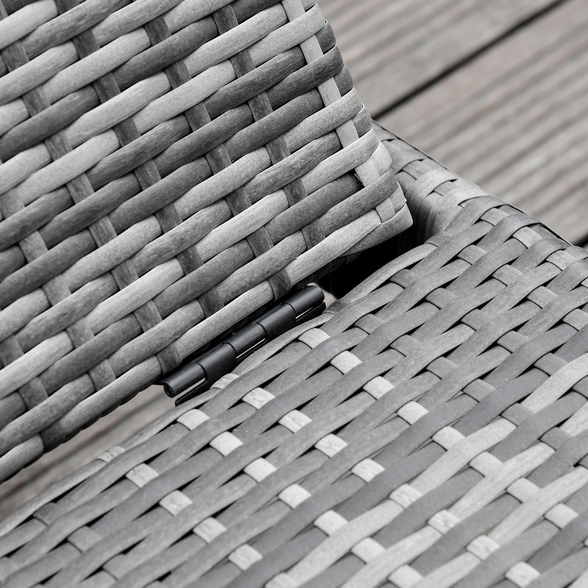 Outsunny Doppelliege grau Metall B/H/L: ca. 120x28x195 cm