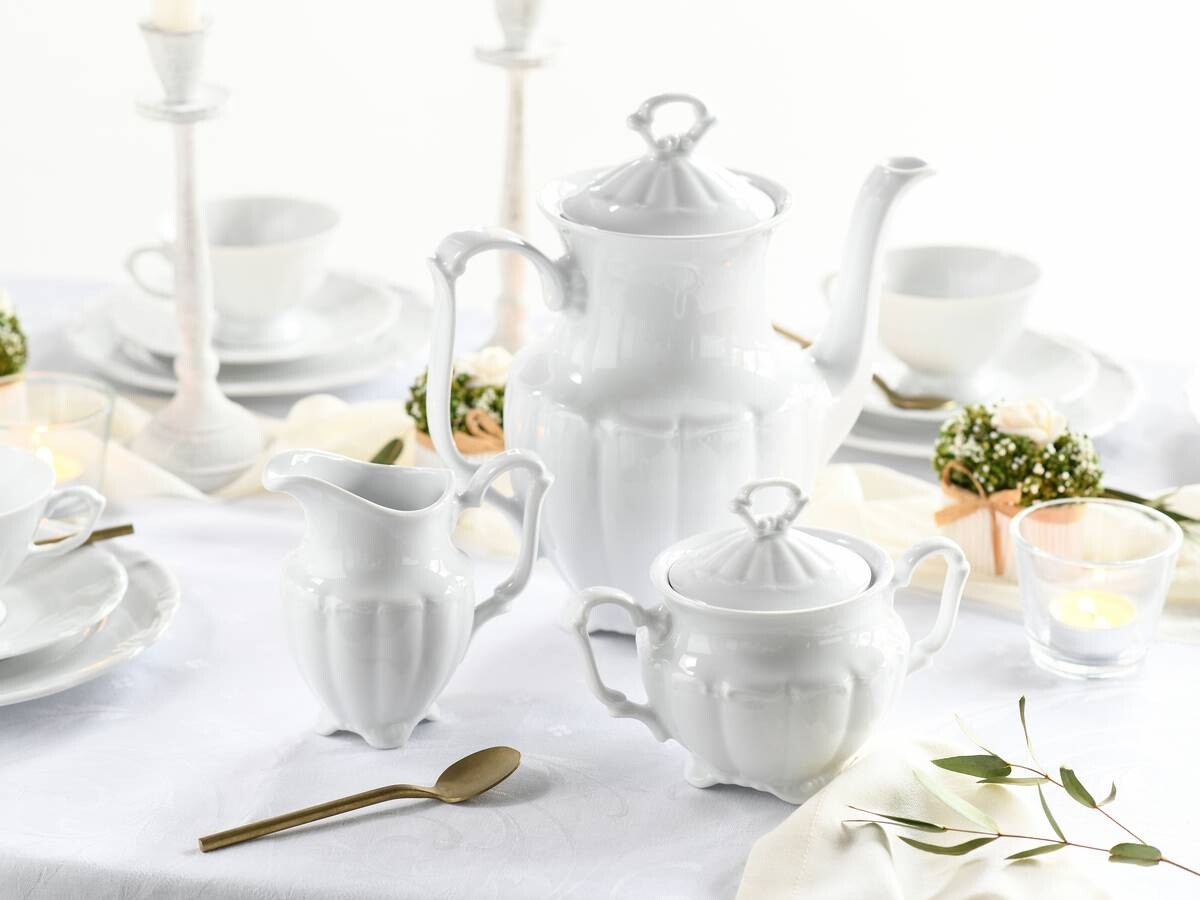 CreaTable Kaffee-Set Maria Theresia weiß Porzellan