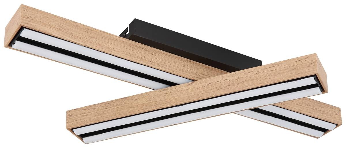 GLOBO Deckenleuchte schwarz Opal natur Acryl Metall MDF B/H/T: ca. 36,5x11x51,5 cm 1 Brennstellen