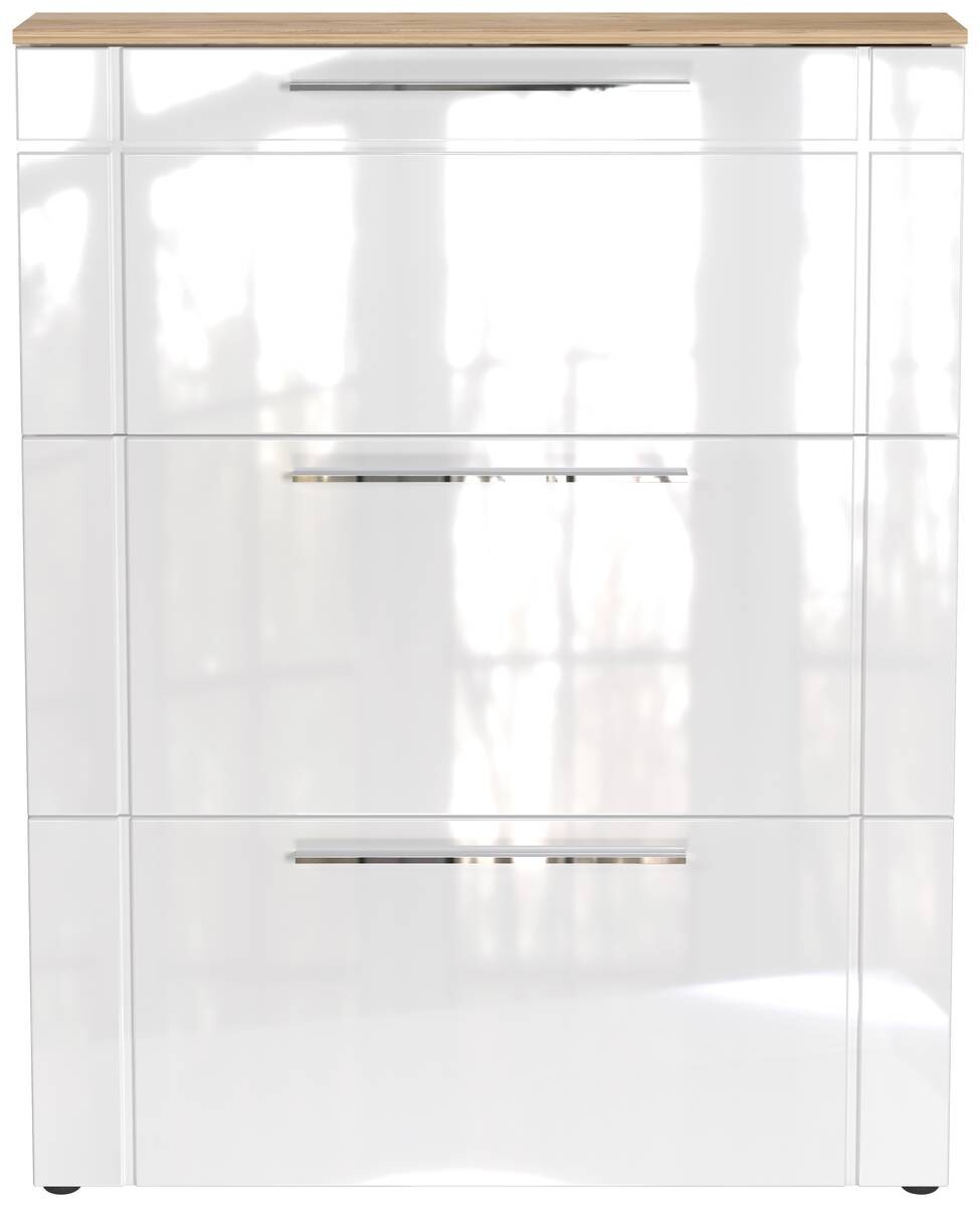 Schuhschrank Astona weiß weiß Hochglanz B/H/T: ca. 100x129x20 cm