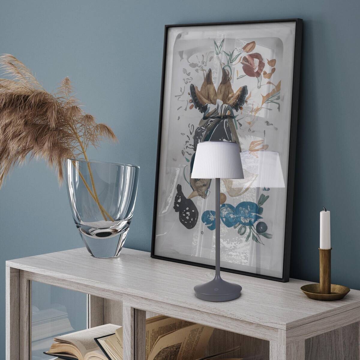 Näve Leuchten Tischleuchte 5310716 grau Metall Kunststoff B/H/T: ca. 13x38x13 cm