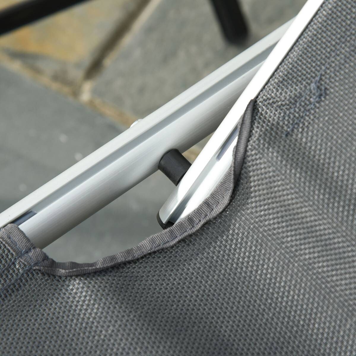 Outsunny Gartenliege grau Aluminium B/H/L: ca. 60x76x165 cm