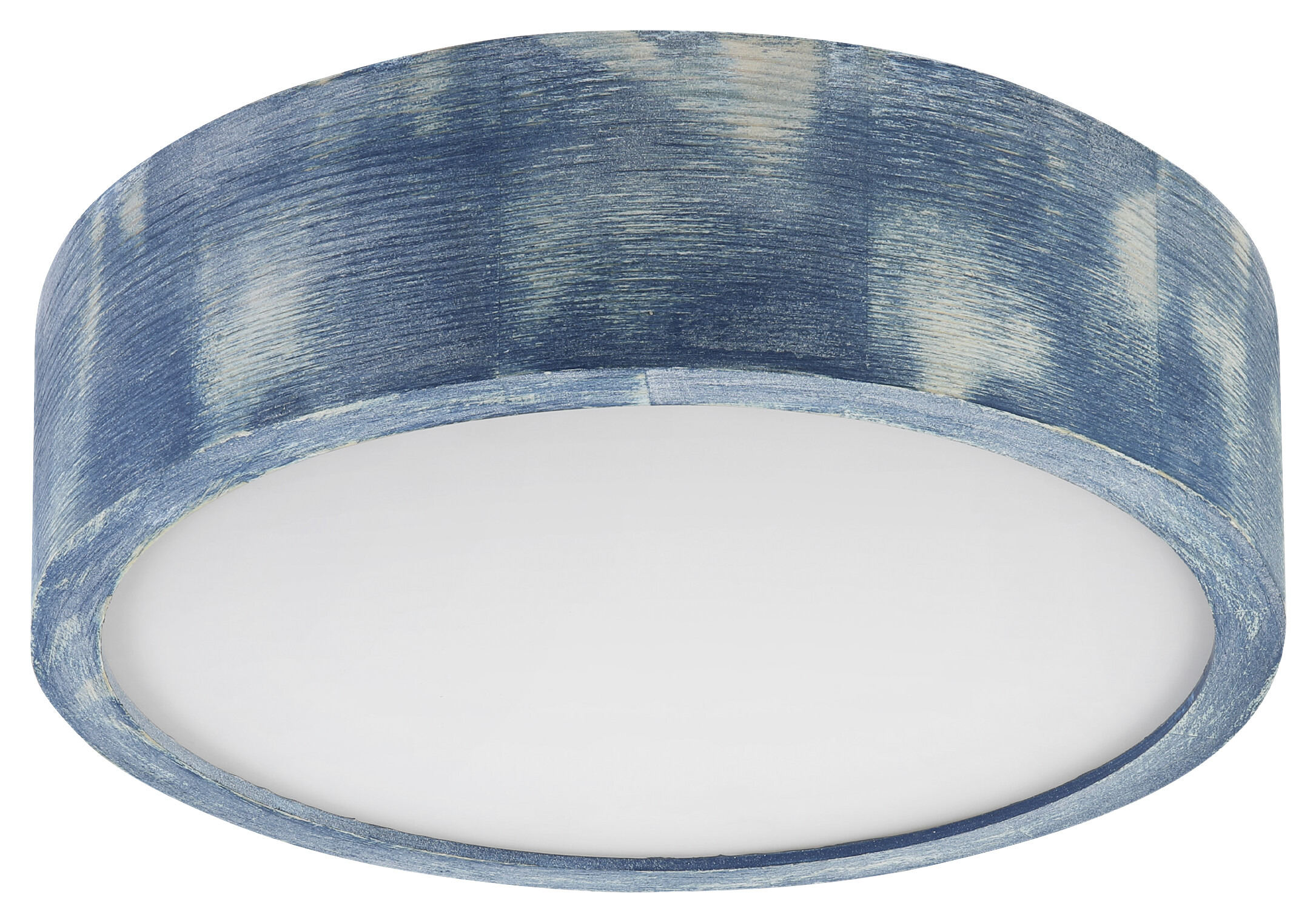 Lamkur Deckenleuchte hellbraun blau Glas Holz B/H/L: ca. 28x28x10 cm 1 Brennstellen