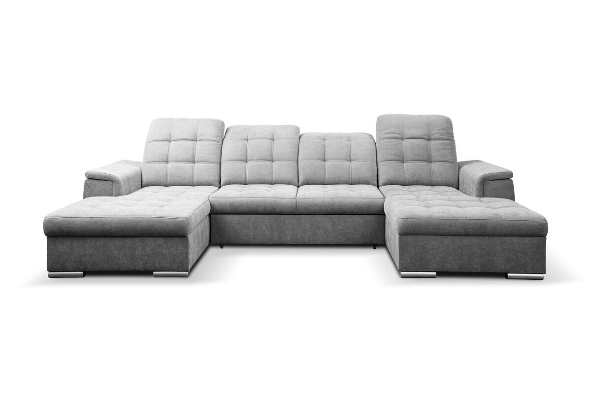 Wohnlandschaft Nadja grau Microfaser B/H/T: ca. 330x105x174 cm