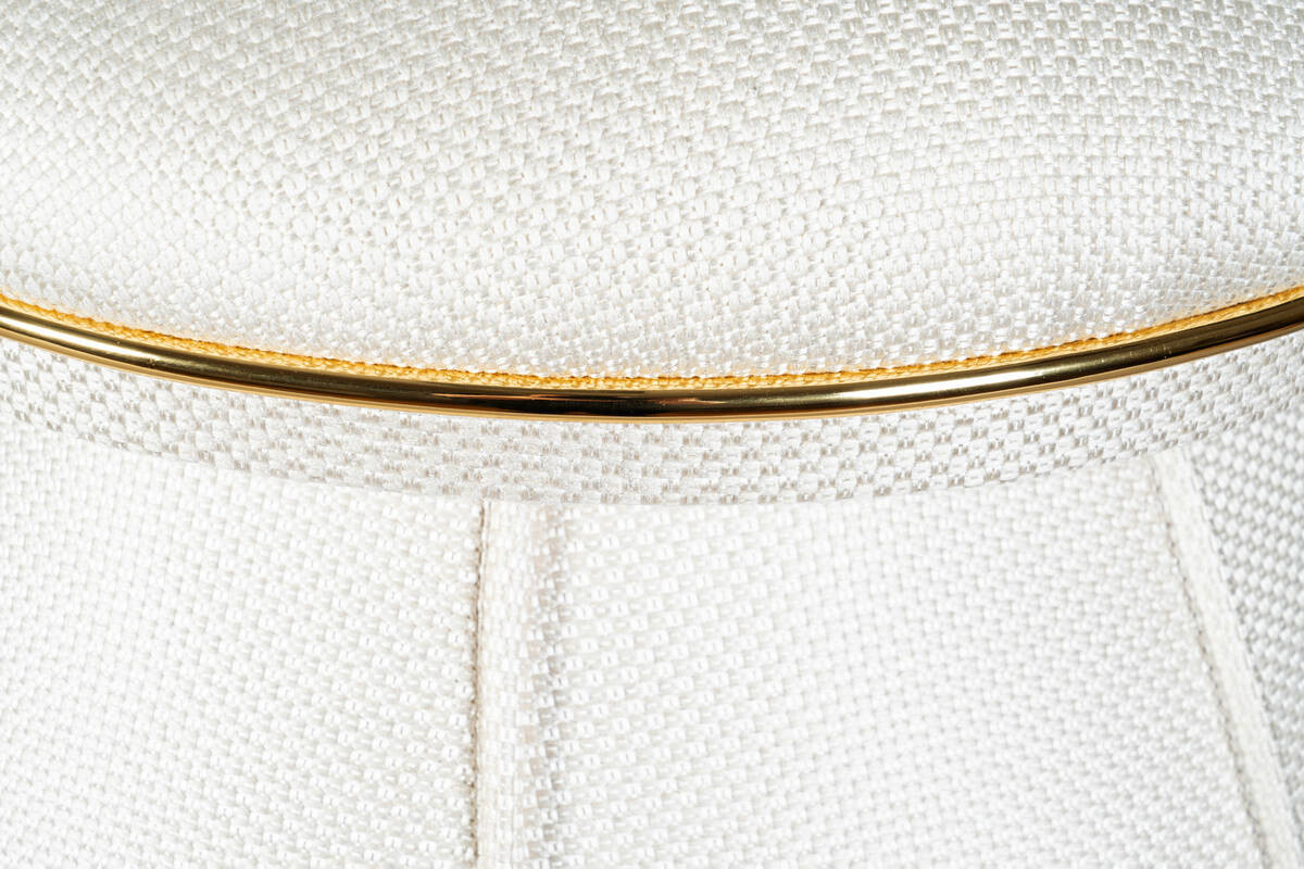 360 Living Hocker Corin 120 elfenbein gold H/D: ca. 51,5x51,5 cm