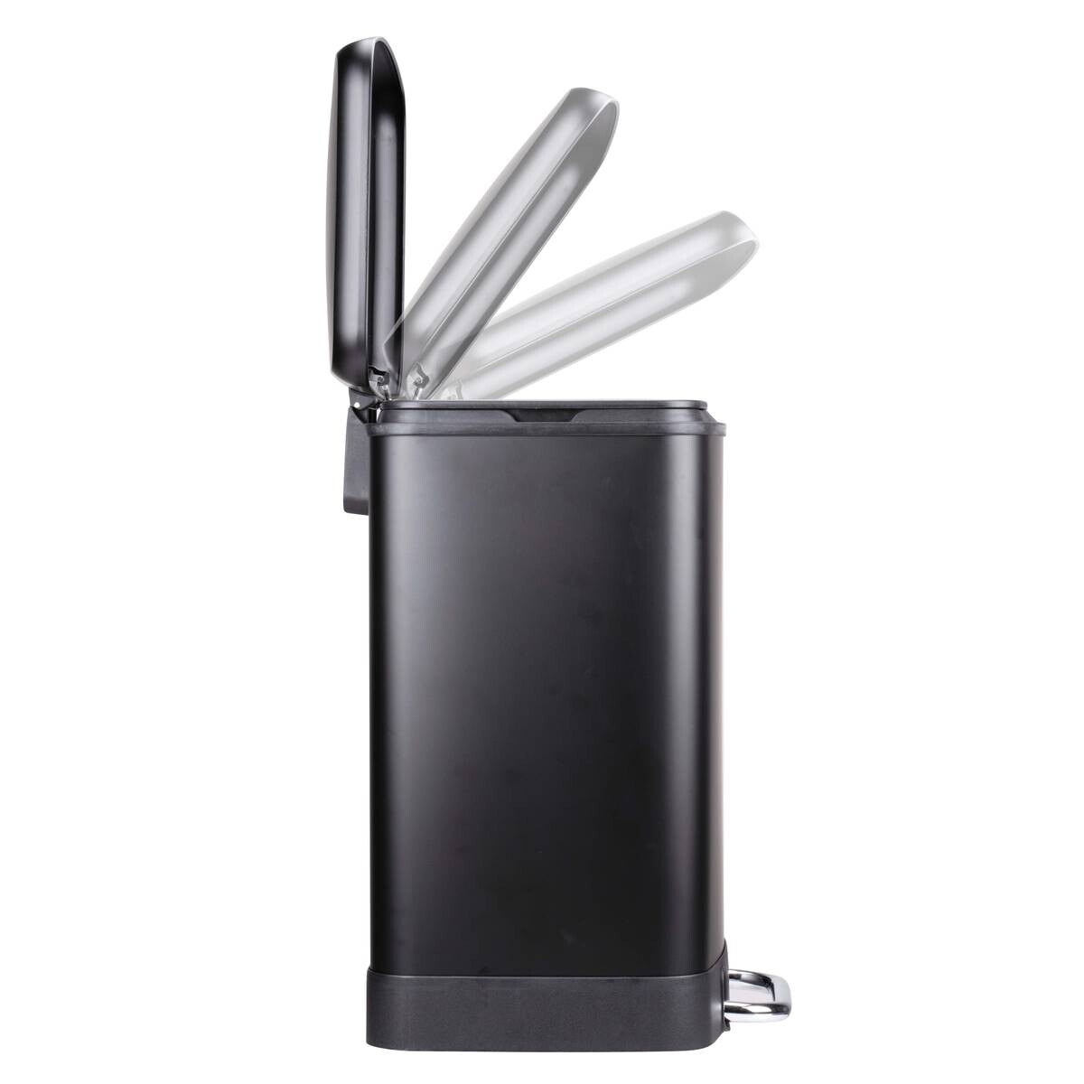 Treteimer schwarz Stahl B/H/T: ca. 37x50x34 cm