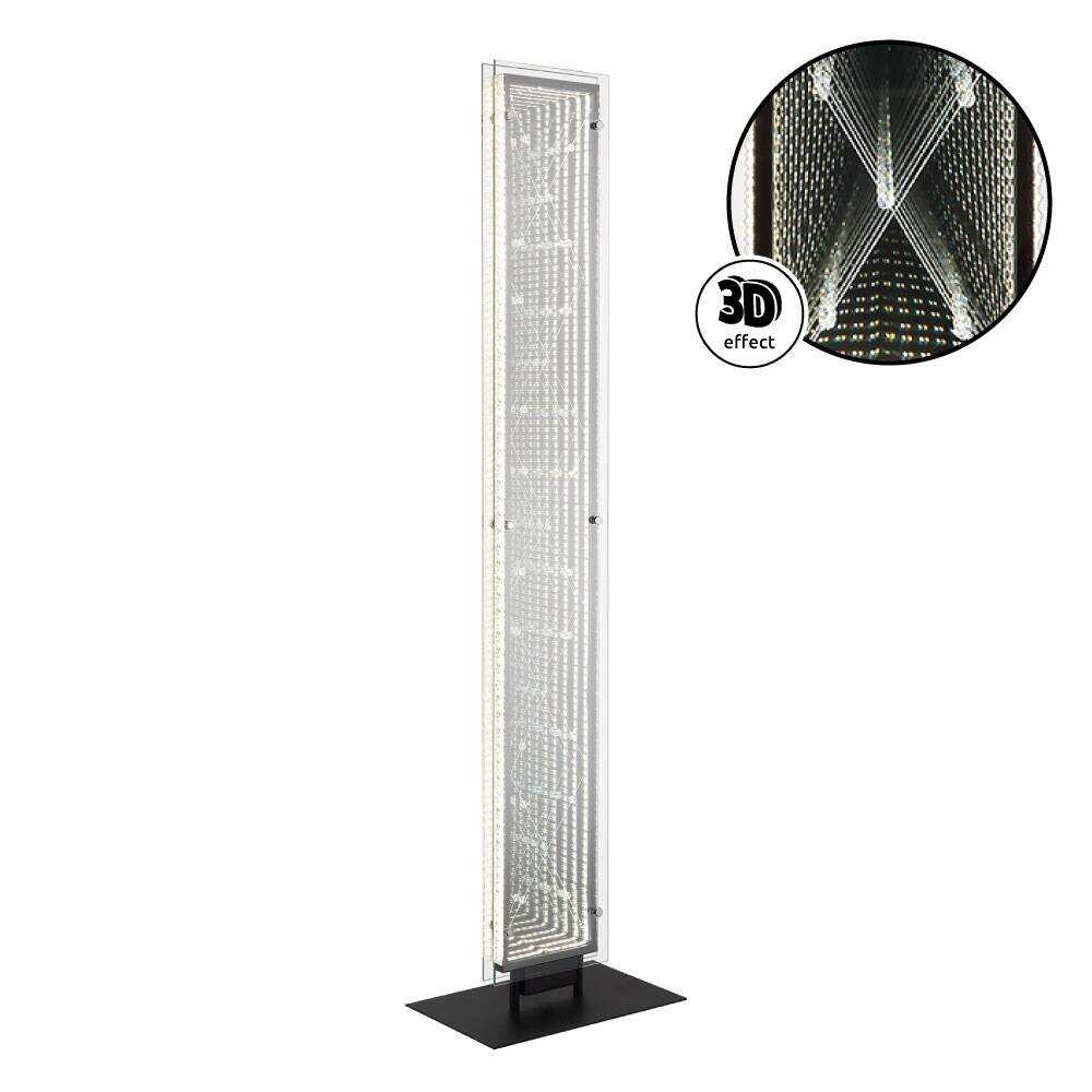 GLOBO Stehleuchte schwarz klar Kunststoff Aluminium Glas B/H/L: ca. 20x117x30 cm 1 Brennstellen