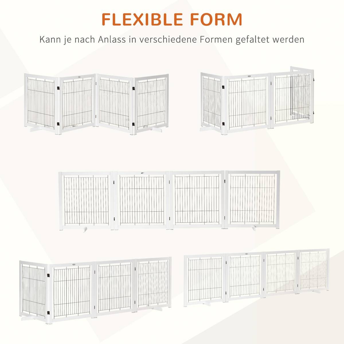 PawHut Absperrgitter weiß Stahl B/H/L: ca. 35,5x82x305 cm PawHut Absperrgitter weiß Stahl B/H/L: ca. 35,5x82x305 cm