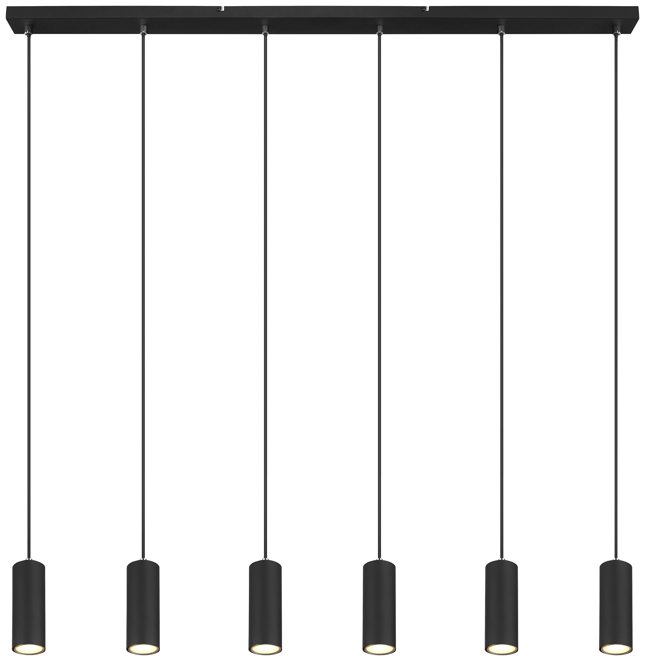 GLOBO Pendelleuchte 57911-6HB schwarz Metall B/H/L: ca. 6x120x115 cm GU10 6 Brennstellen