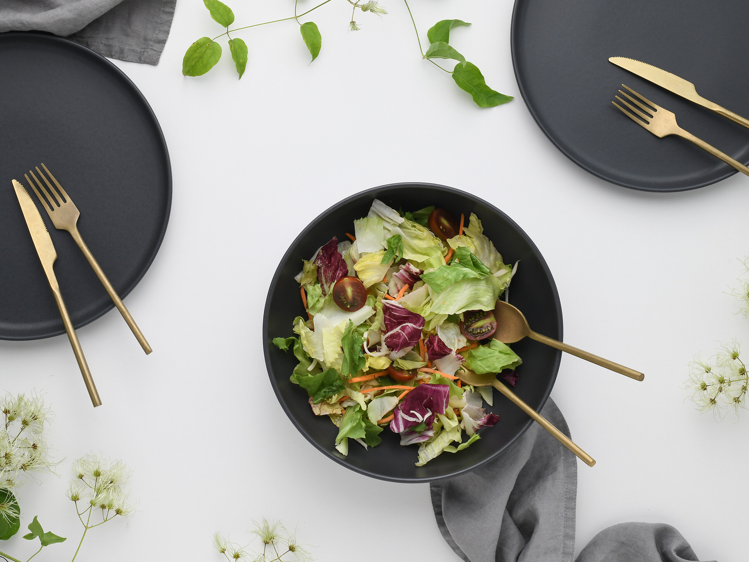 CreaTable Servierschalen-Set Uno schwarz Steinzeug B/H/L: ca. 41x41x41 cm